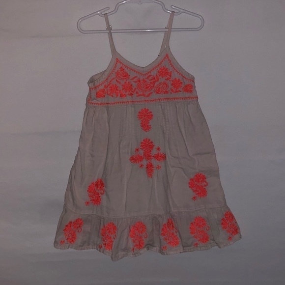 Kid's Mimi & Maggie Light Pink & Coral Embroidered Dress - Picture 2 of 7